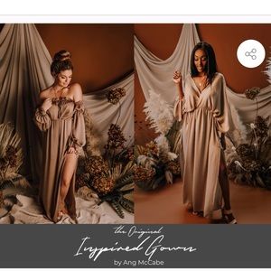 NWT Myrtle & Moss satin gown- champagne